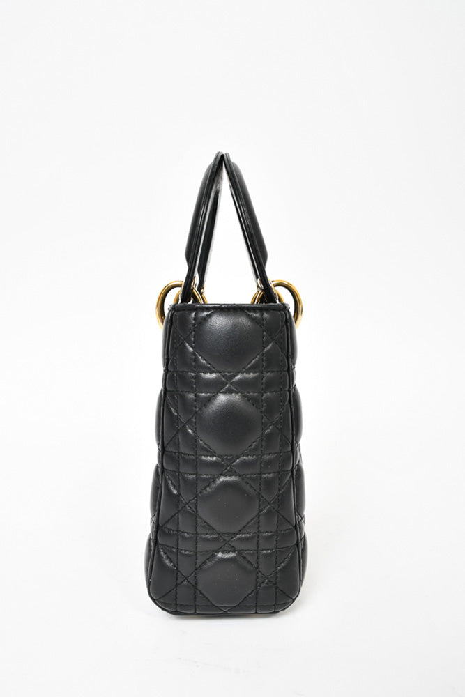 Christian Dior Black Cannage Leather Small Lady Dior