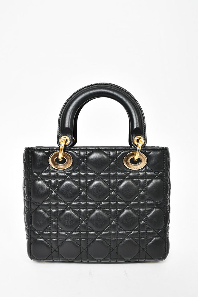 Christian Dior Black Cannage Leather Small Lady Dior