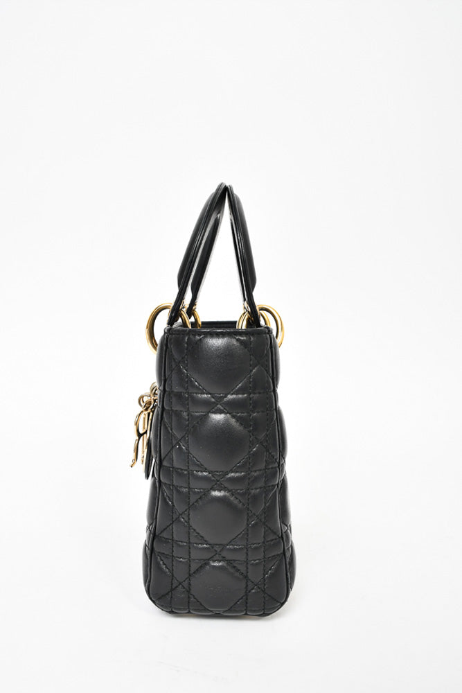 Christian Dior Black Cannage Leather Small Lady Dior