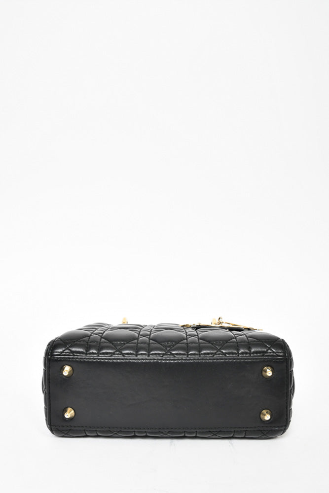 Christian Dior Black Cannage Leather Small Lady Dior