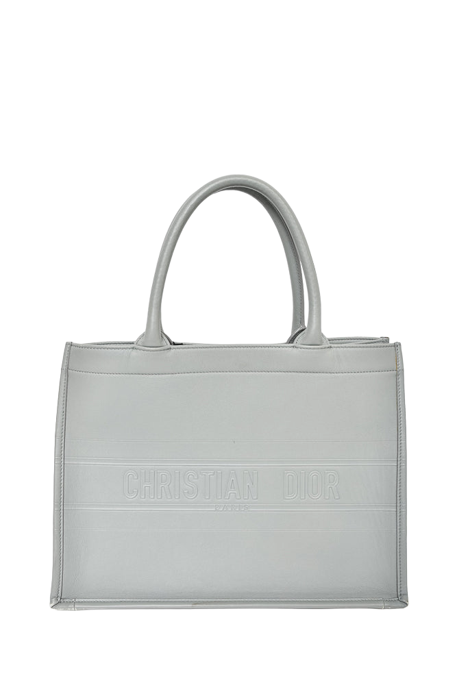 Christian Dior Grey Leather Medium "Book" Tote