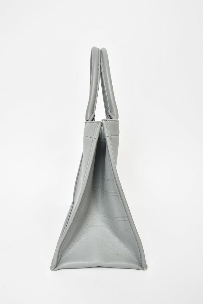 Christian Dior Grey Leather Medium "Book" Tote
