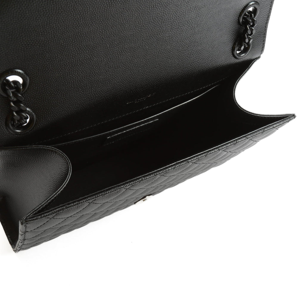 SAINT LAURENT Medium Envelope Monogram Matelasse Chain Bag- Black