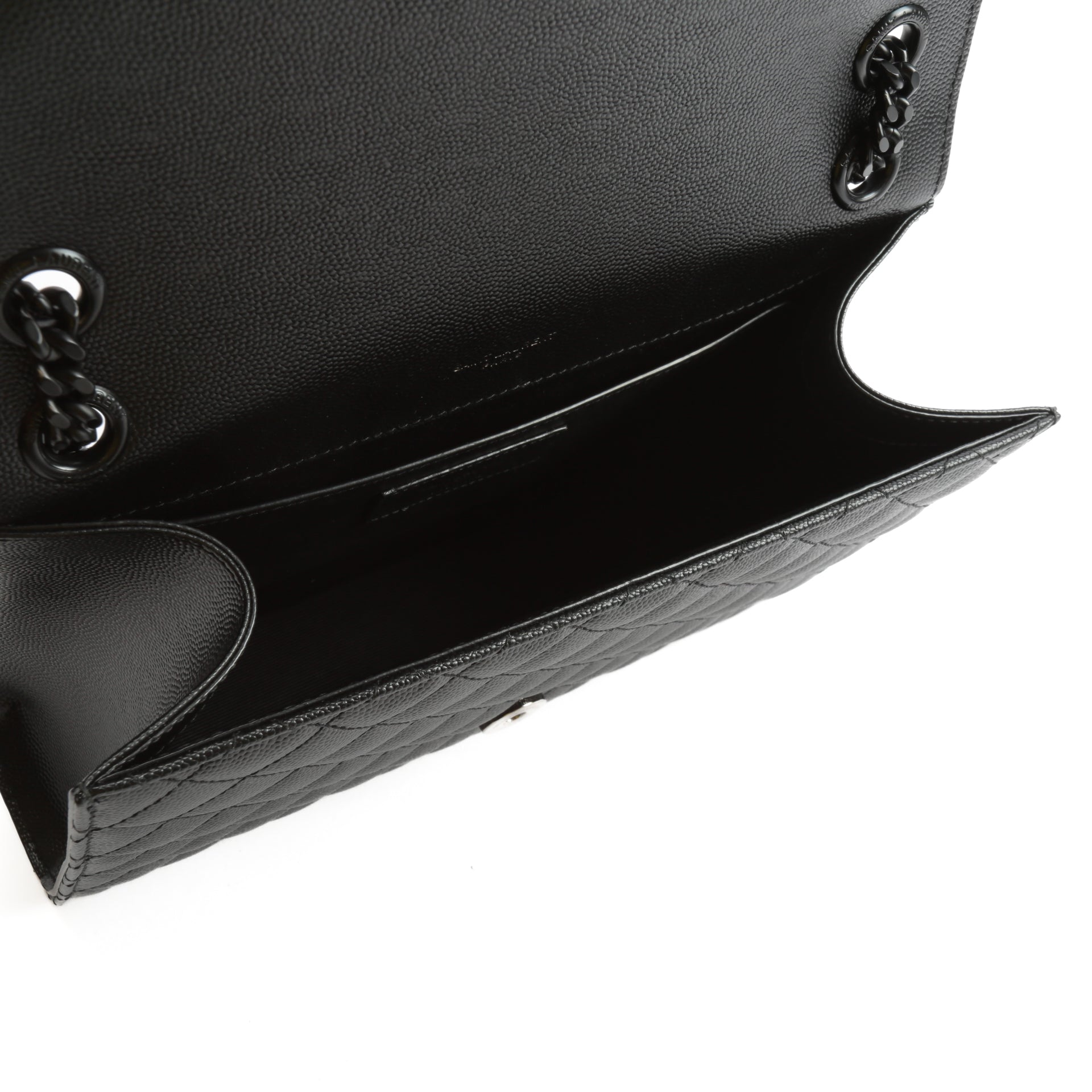 SAINT LAURENT Medium Envelope Monogram Matelasse Chain Bag- Black