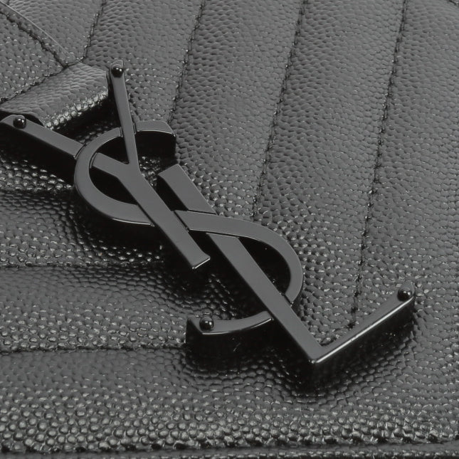 SAINT LAURENT Medium Envelope Monogram Matelasse Chain Bag- Black