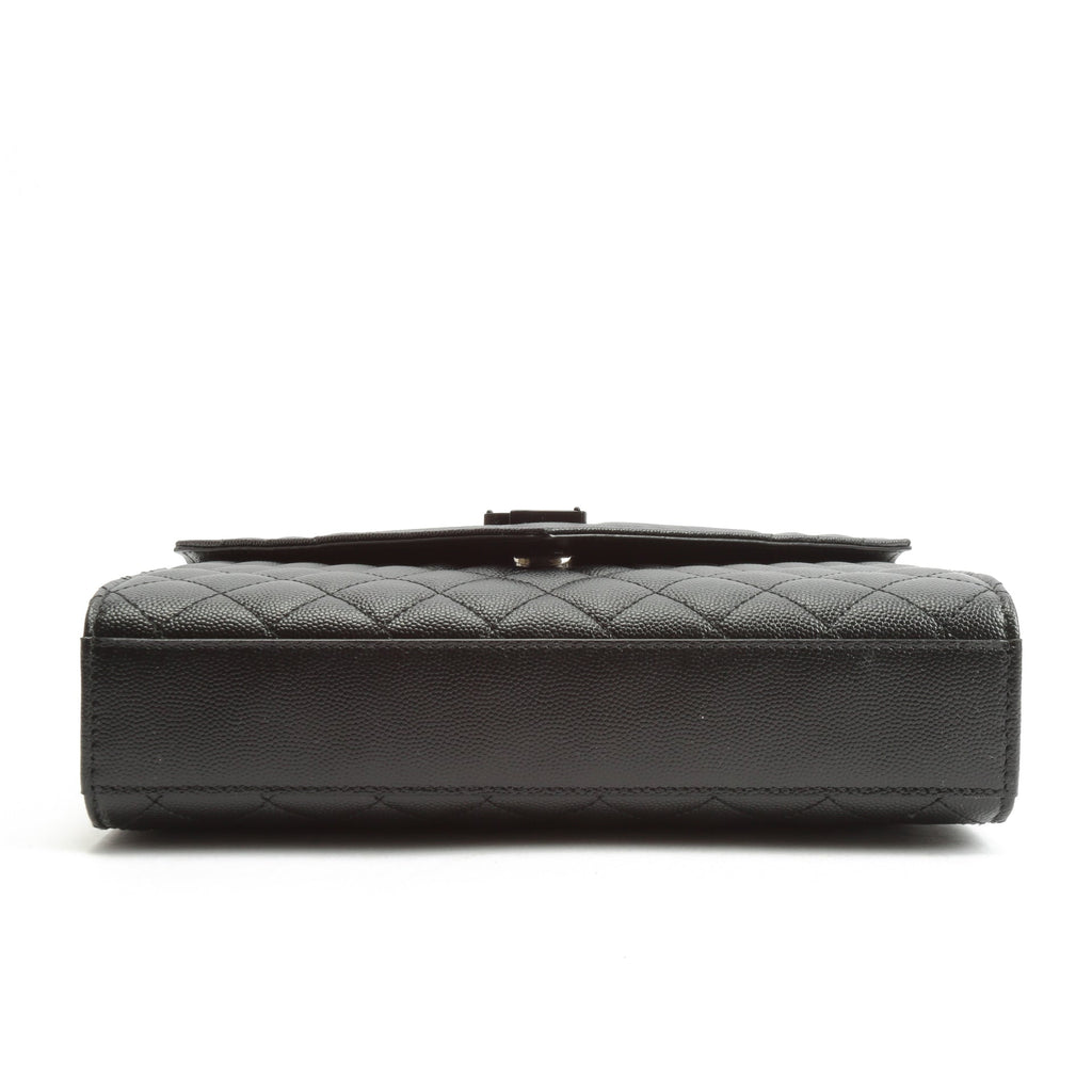 SAINT LAURENT Medium Envelope Monogram Matelasse Chain Bag- Black