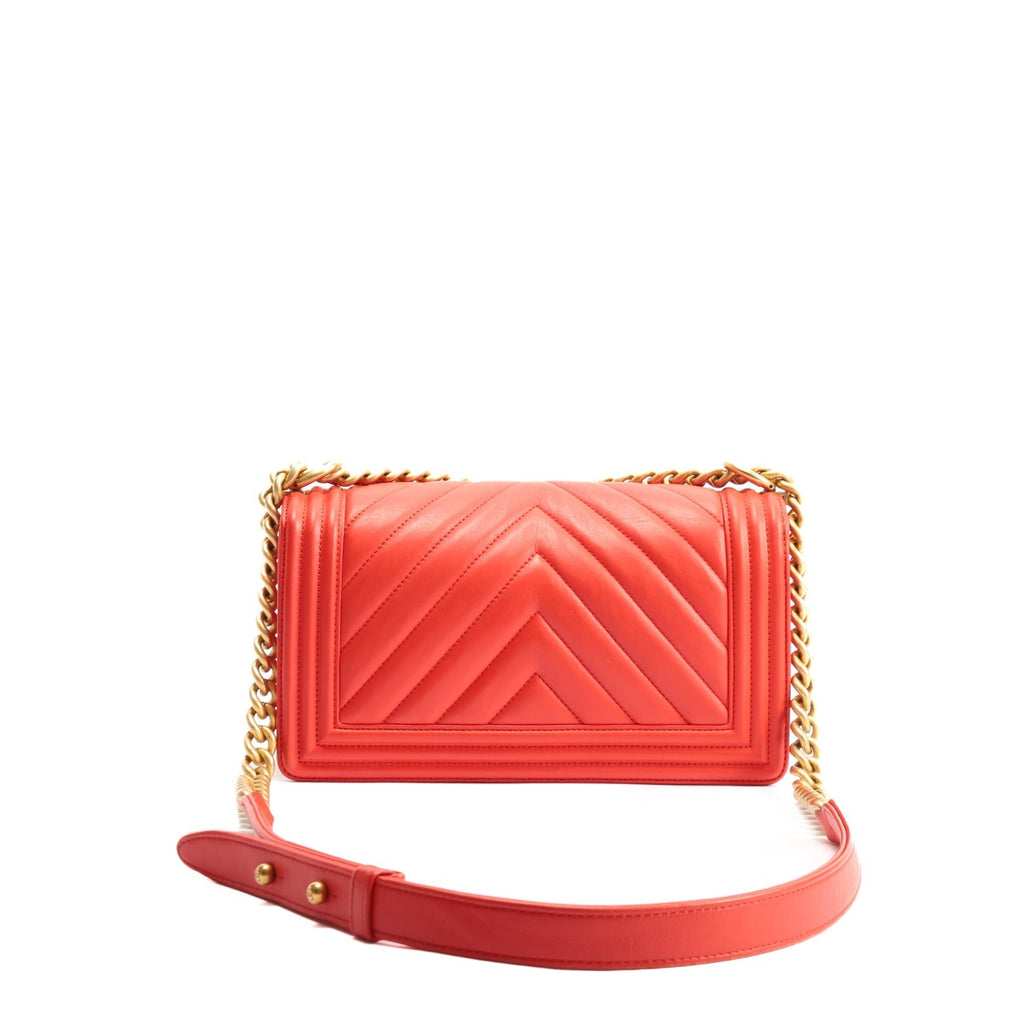 CHANEL Chevron Boy Bag Medium- Orange