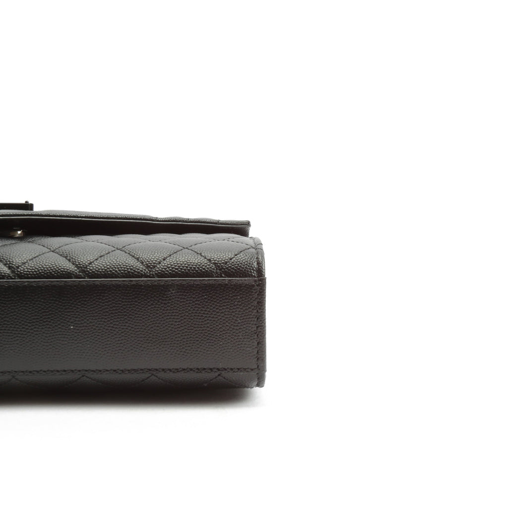 SAINT LAURENT Medium Envelope Monogram Matelasse Chain Bag- Black