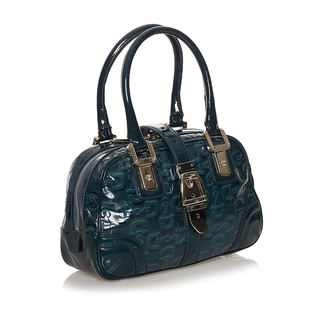 Gucci Horsebit Handbag Blue Patent