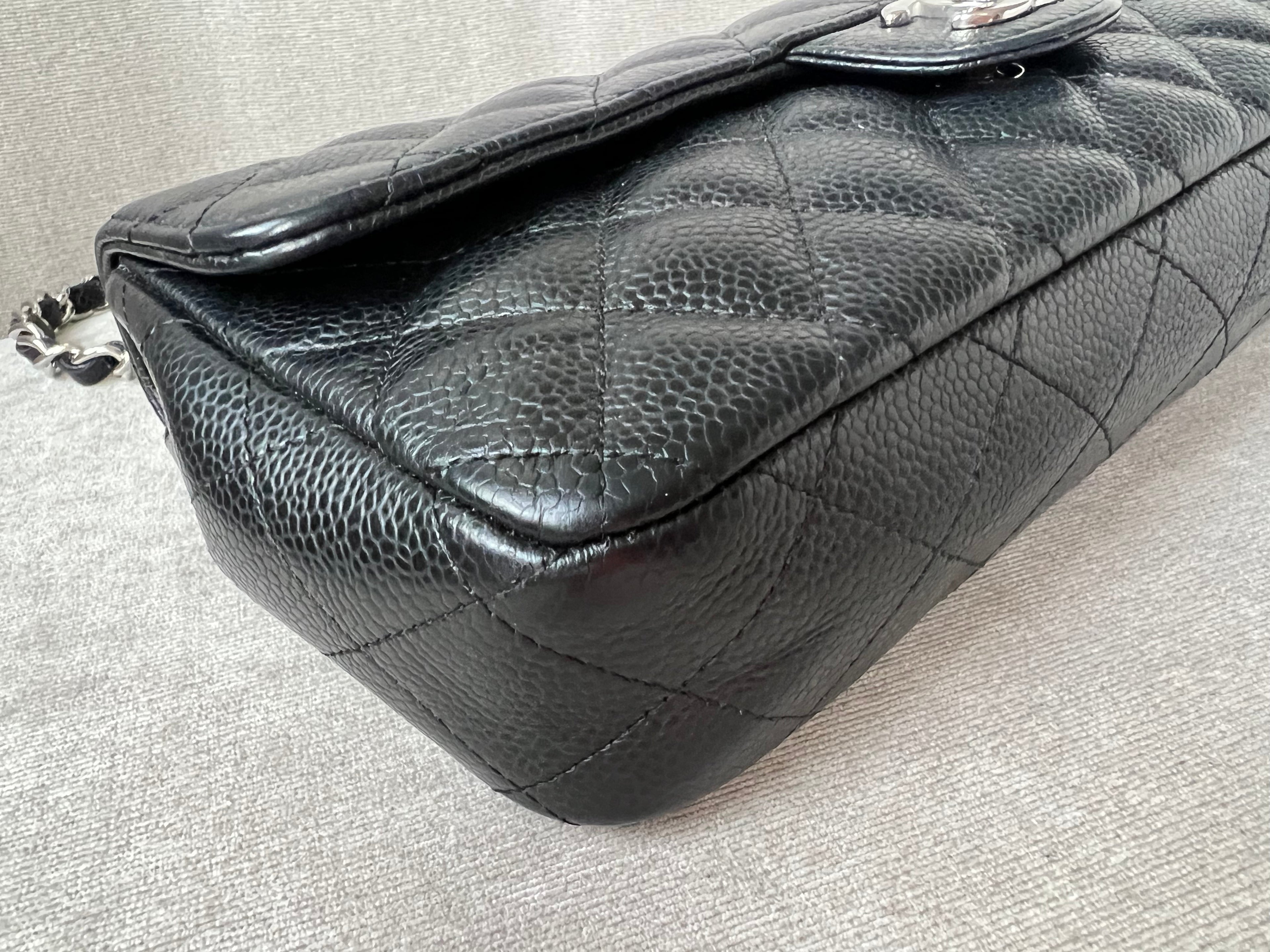 Chanel East West Flap in Black Caviar Silver Hardware