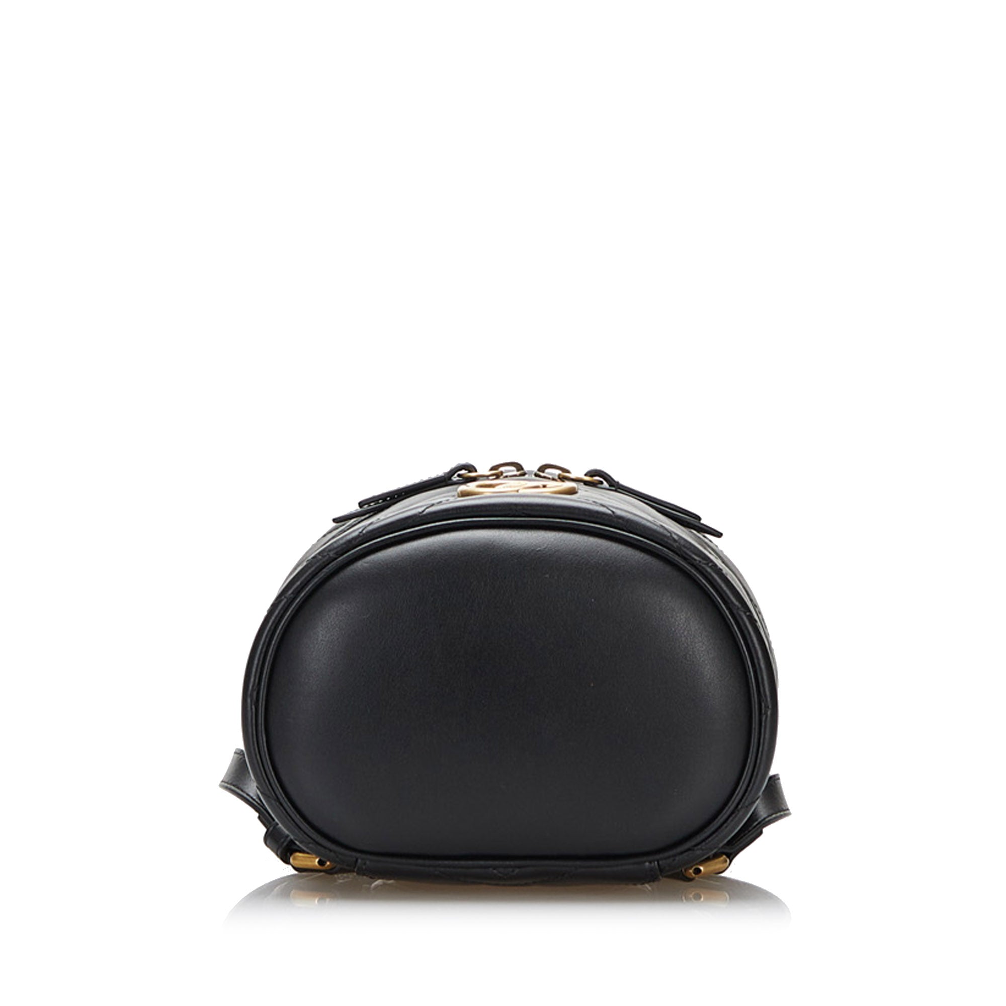 Gucci GG Marmont Round Backpack Black Matelassé