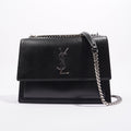 Saint Laurent Womens Sunset Chain Bag Black / Silver Medium
