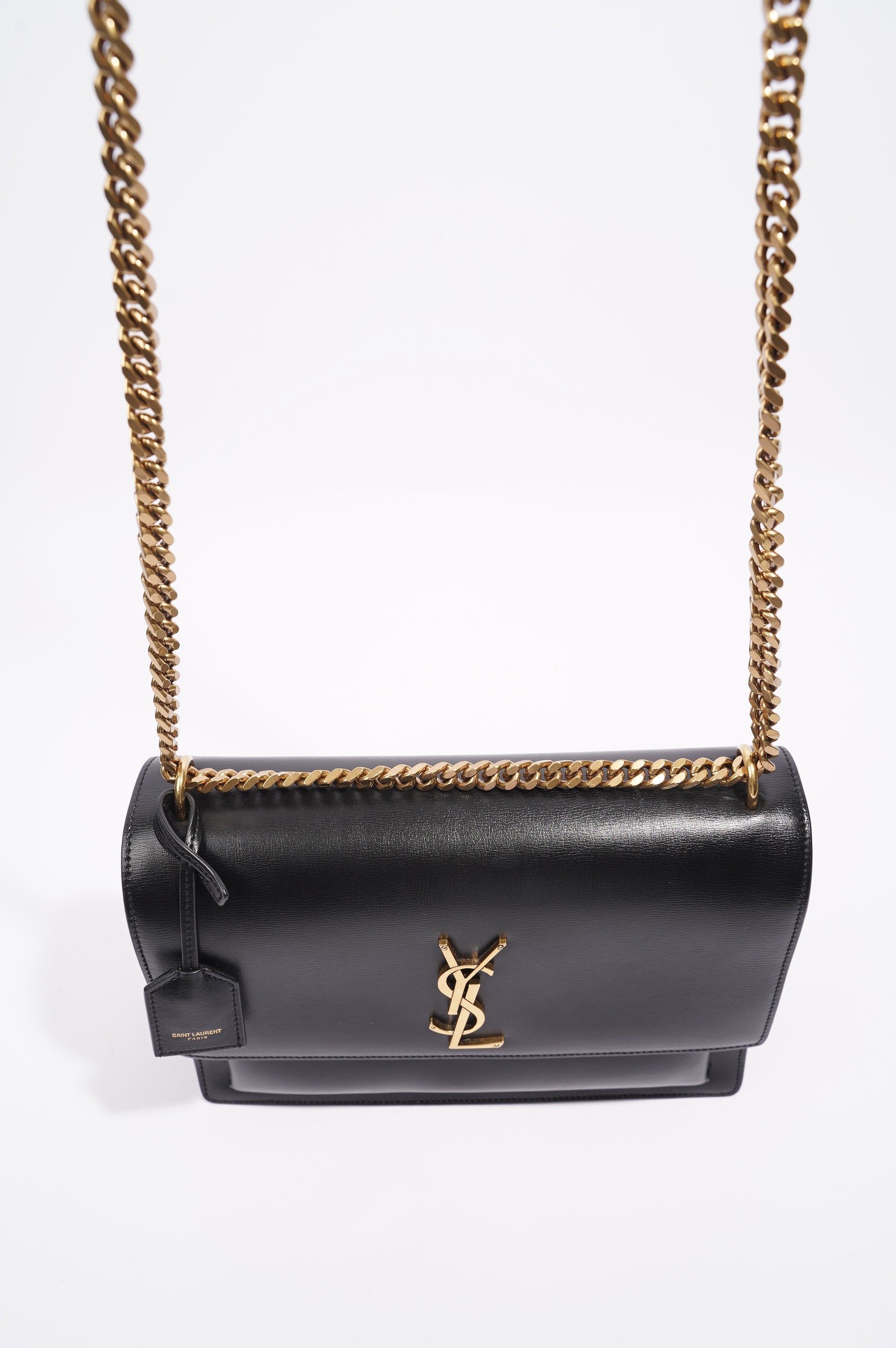 Saint Laurent Sunset Bag Black Leather Medium