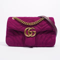 Gucci GG Marmont Flap Bag Purple Velvet Small
