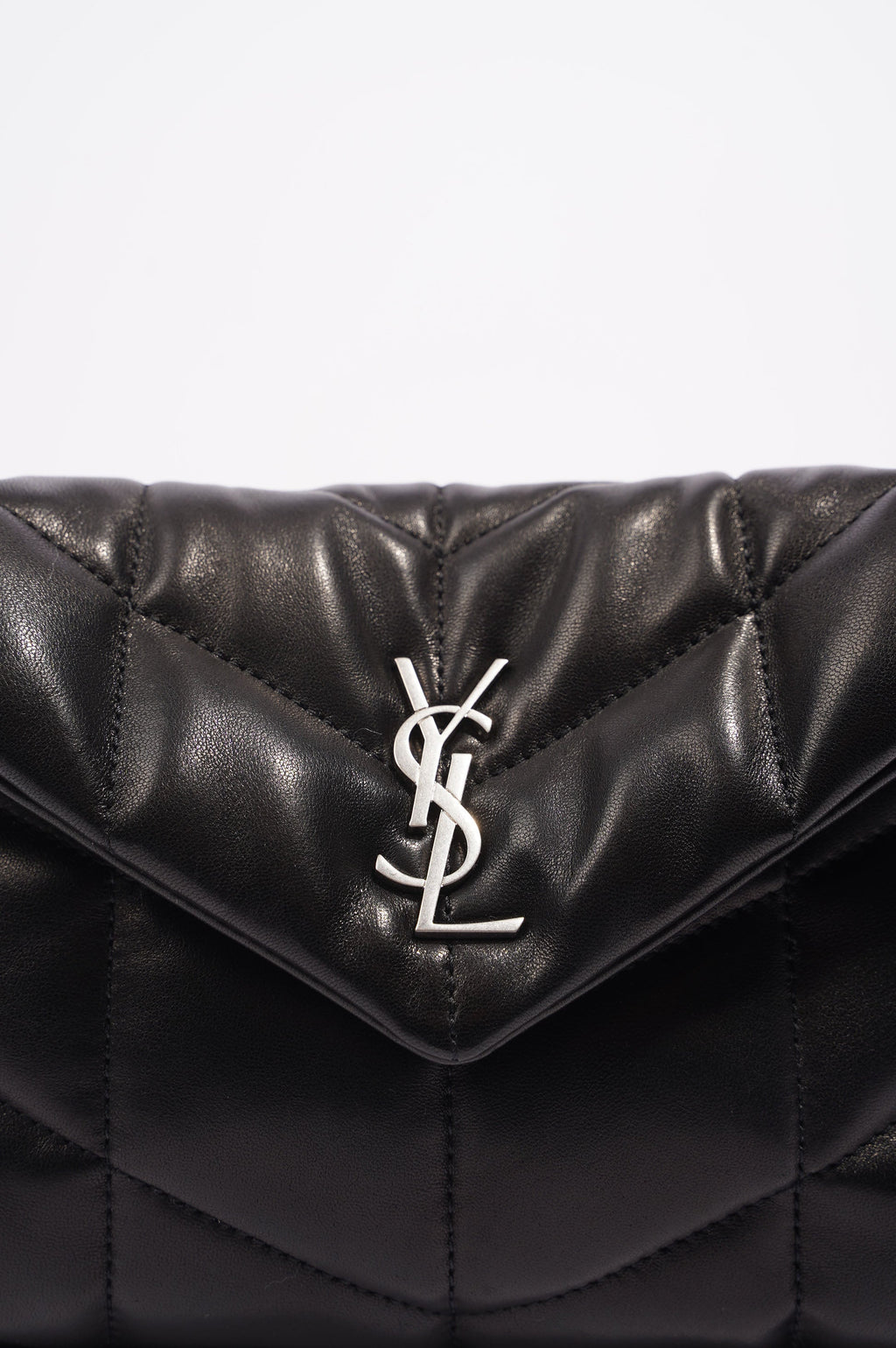 Saint Laurent Womens Lou Lou Puffer Crossbody Bag Black Leather Toy