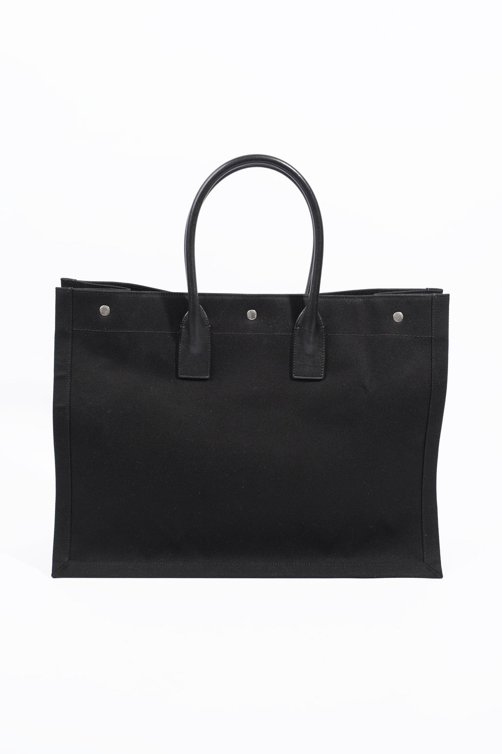 Saint Laurent Rive Gauche Tote Black Canvas Large