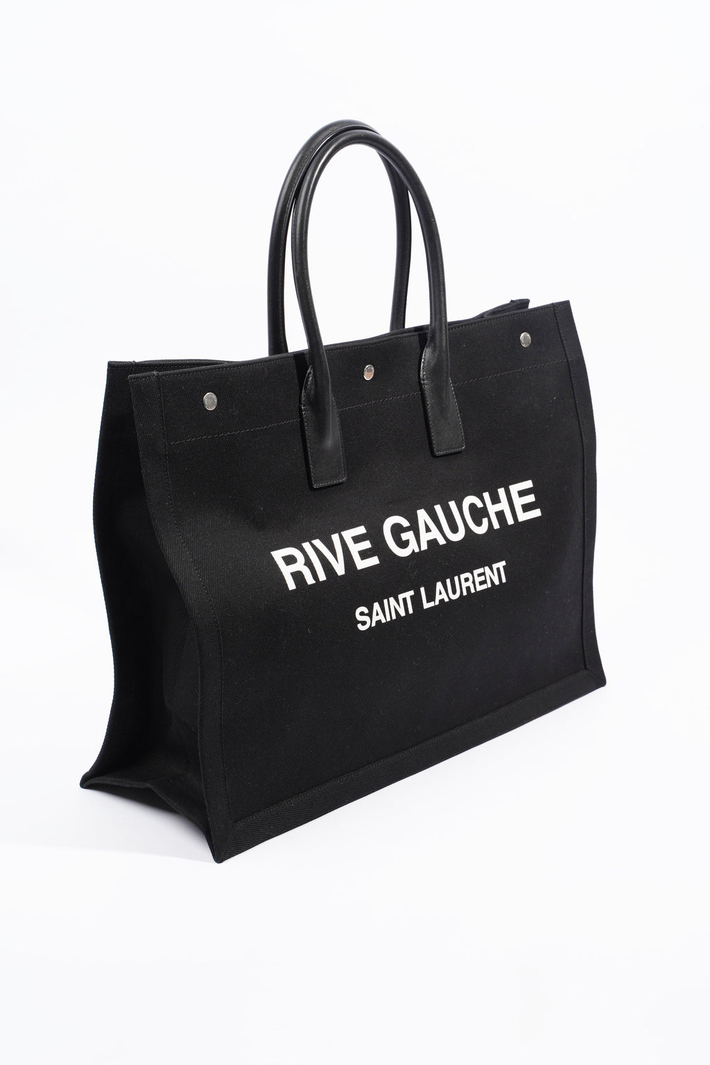 Saint Laurent Rive Gauche Tote Black Canvas Large