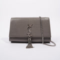 Saint Laurent Kate Tassle Bag Grey / Croc Medium