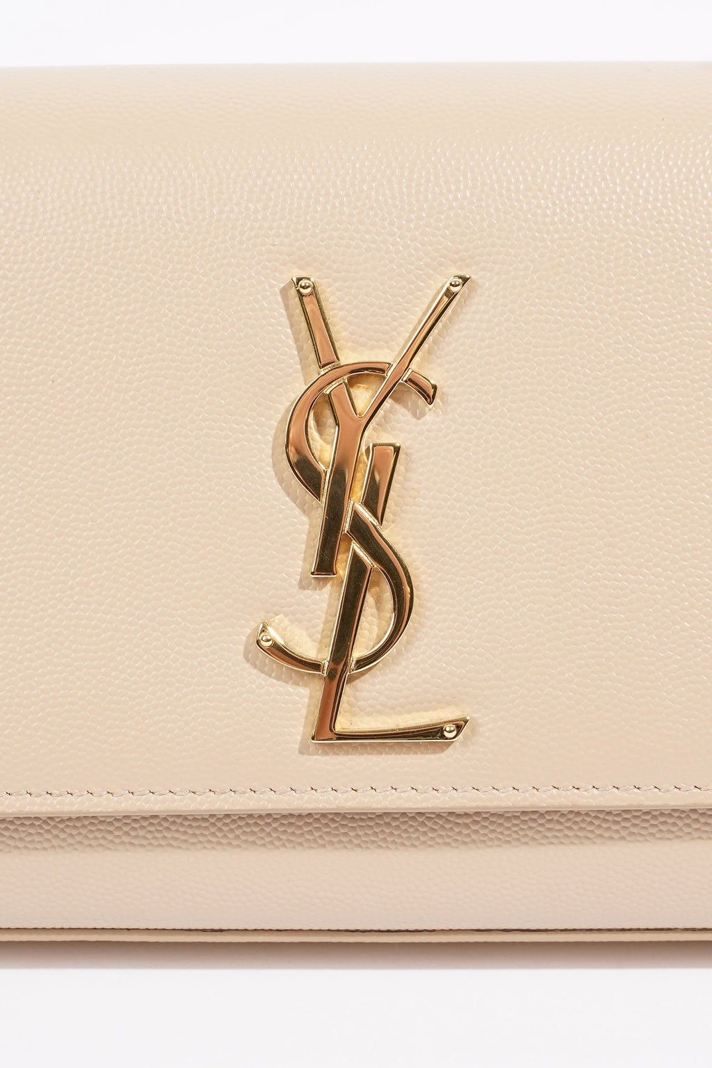 Saint Laurent Kate Clutch Cream Leather