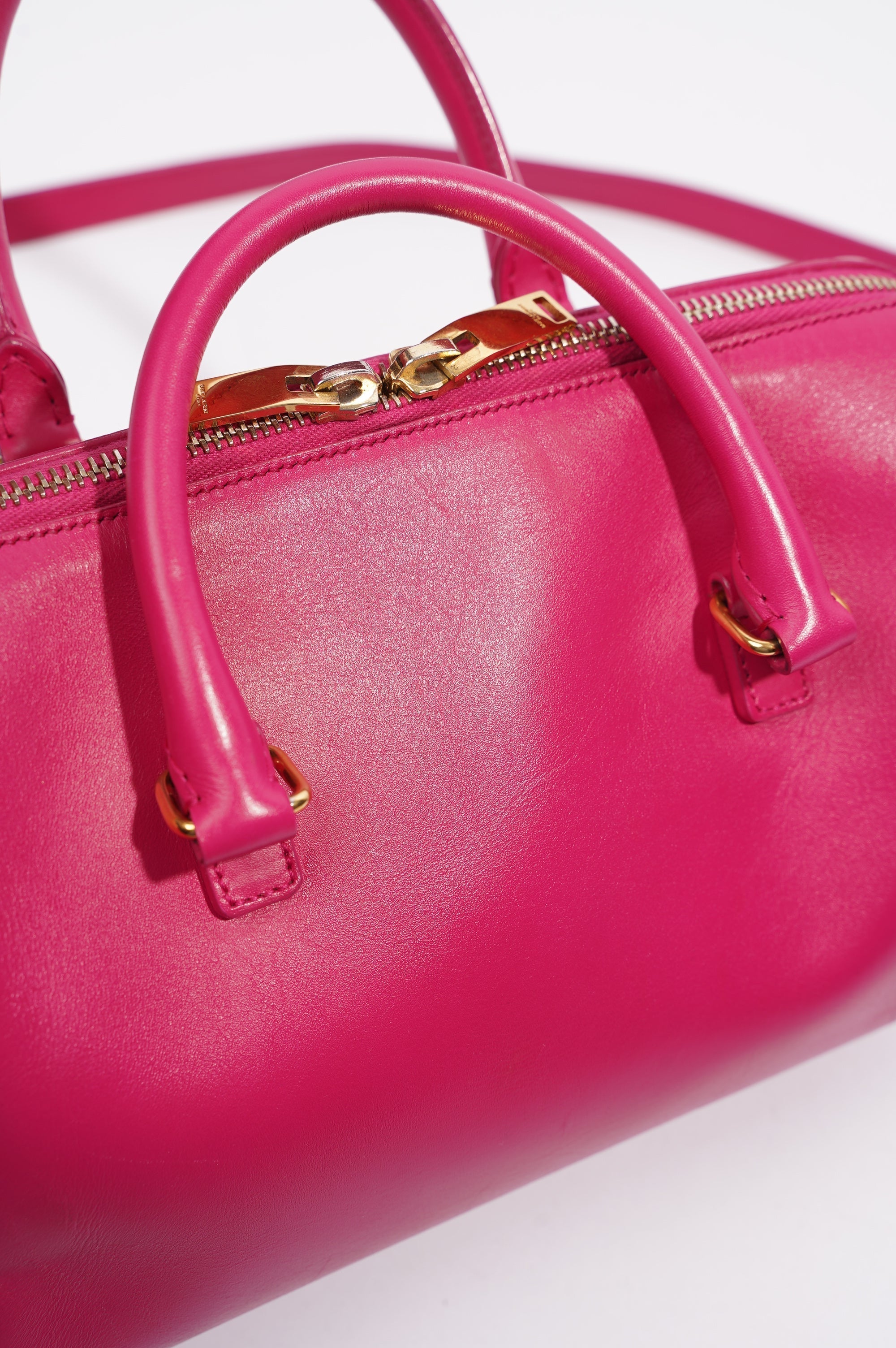 Saint Laurent Womens Duffle Bag Pink Leather Baby