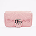 Gucci Womens Marmont Flap Pink / Silver Super Mini