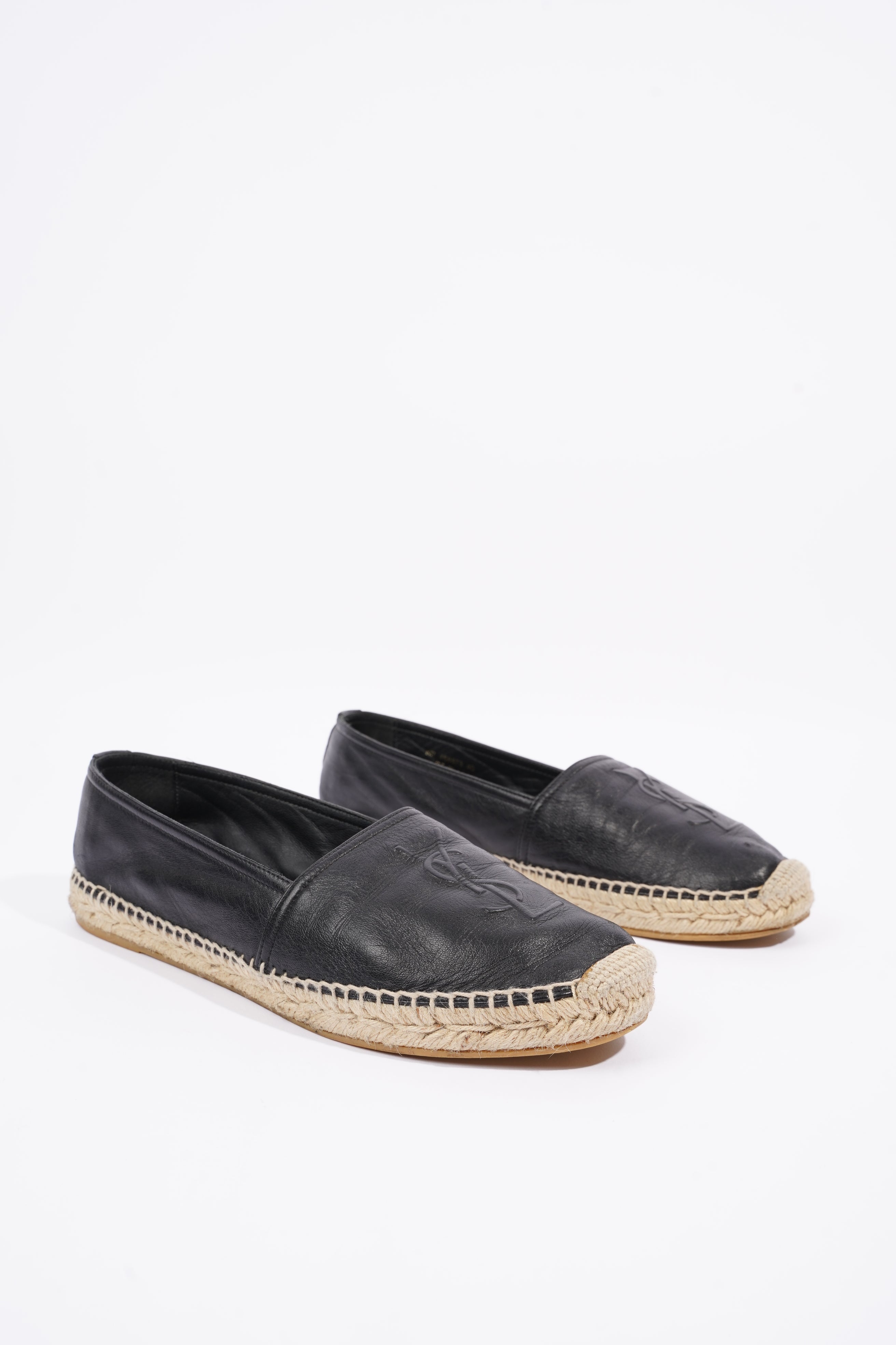 Saint Laurent Womens Espadrille Nappa Nero Black / Leather EU 40 / UK 7