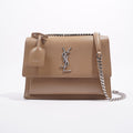 Saint Laurent Womens Sunset Chain Bag Dark Beige Medium