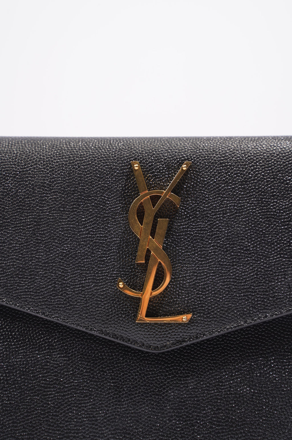 Saint Laurent Womens Uptown Pouch Black / Gold