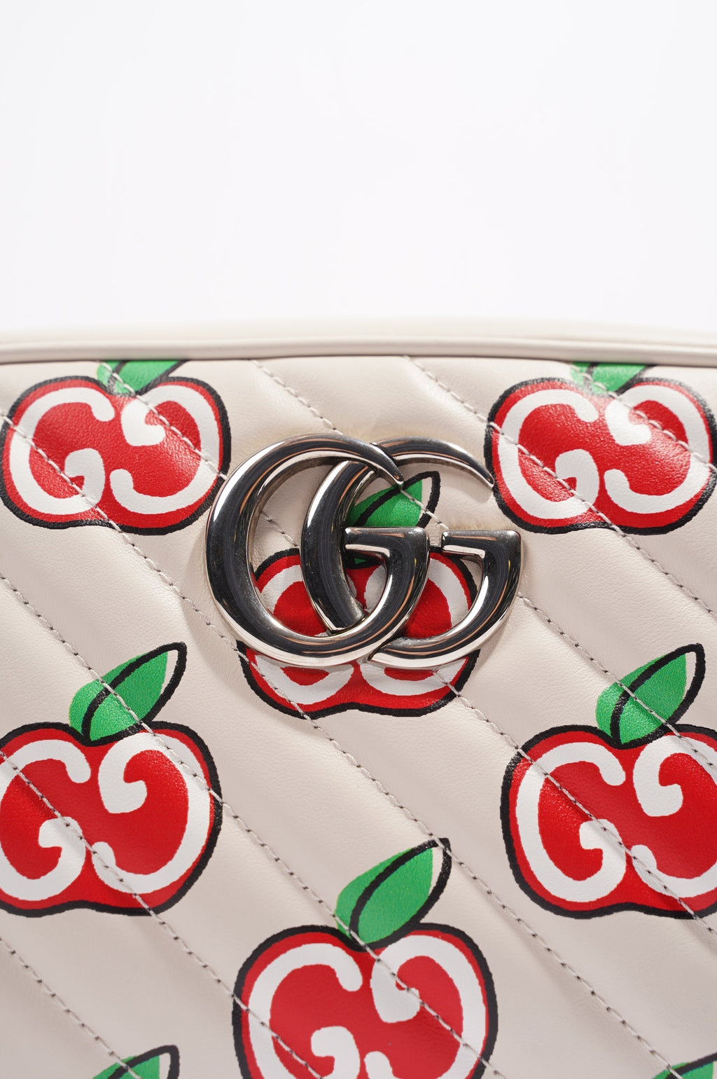 Gucci GG Apple Marmont Bag White Leather Small