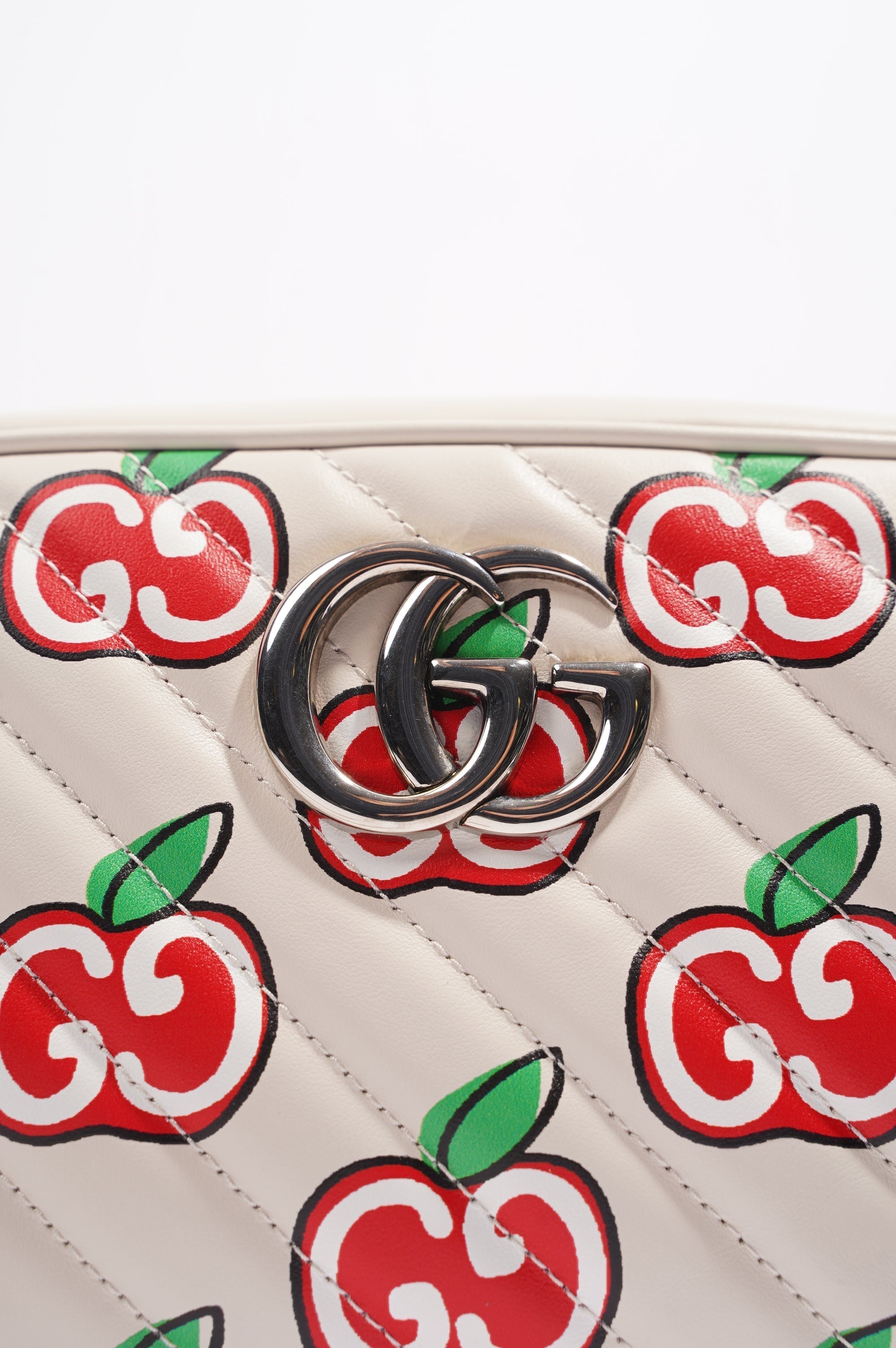 Gucci GG Apple Marmont Bag White Leather Small