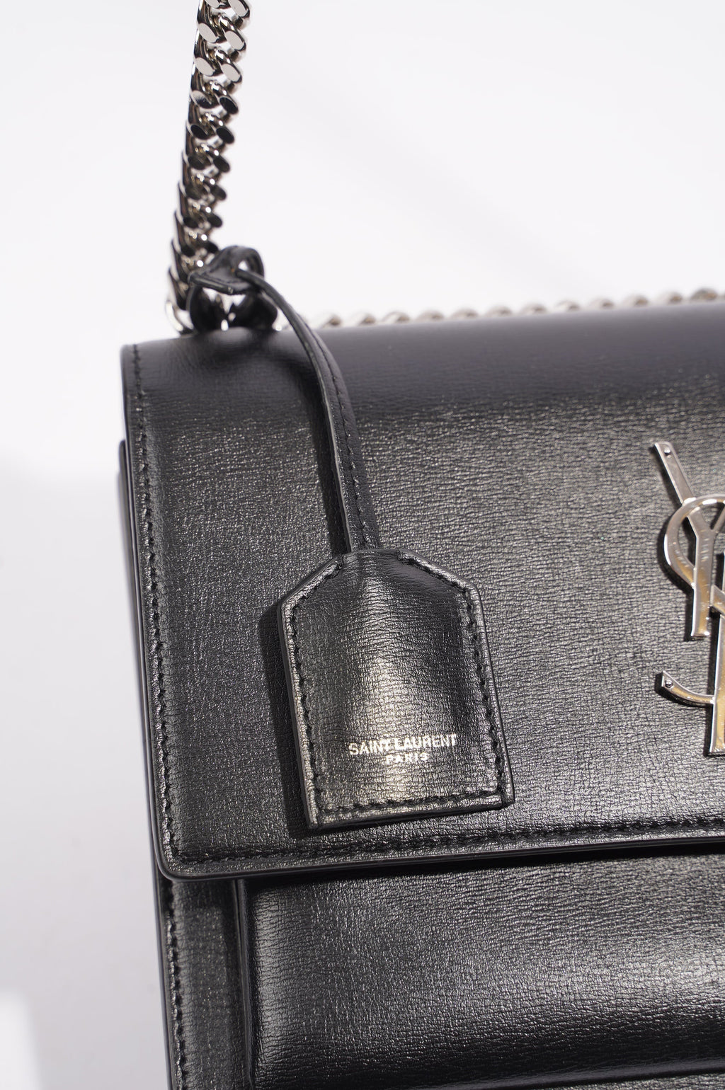 Saint Laurent Womens Sunset Chain Bag Black Medium