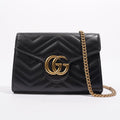Gucci Womens GG Marmont Bag Black Matelasse Mini