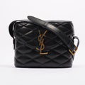Saint Laurent Womens June Quilted Box Bag Black Leather