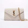 Saint Laurent Cassandra Chain Wallet White / Gold