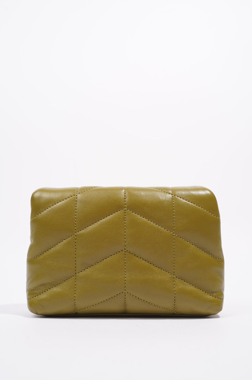 Saint Laurent Womens Puffer Pouch Olive