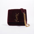 Saint Laurent Womens Vicky Bag Purple Velvet Small