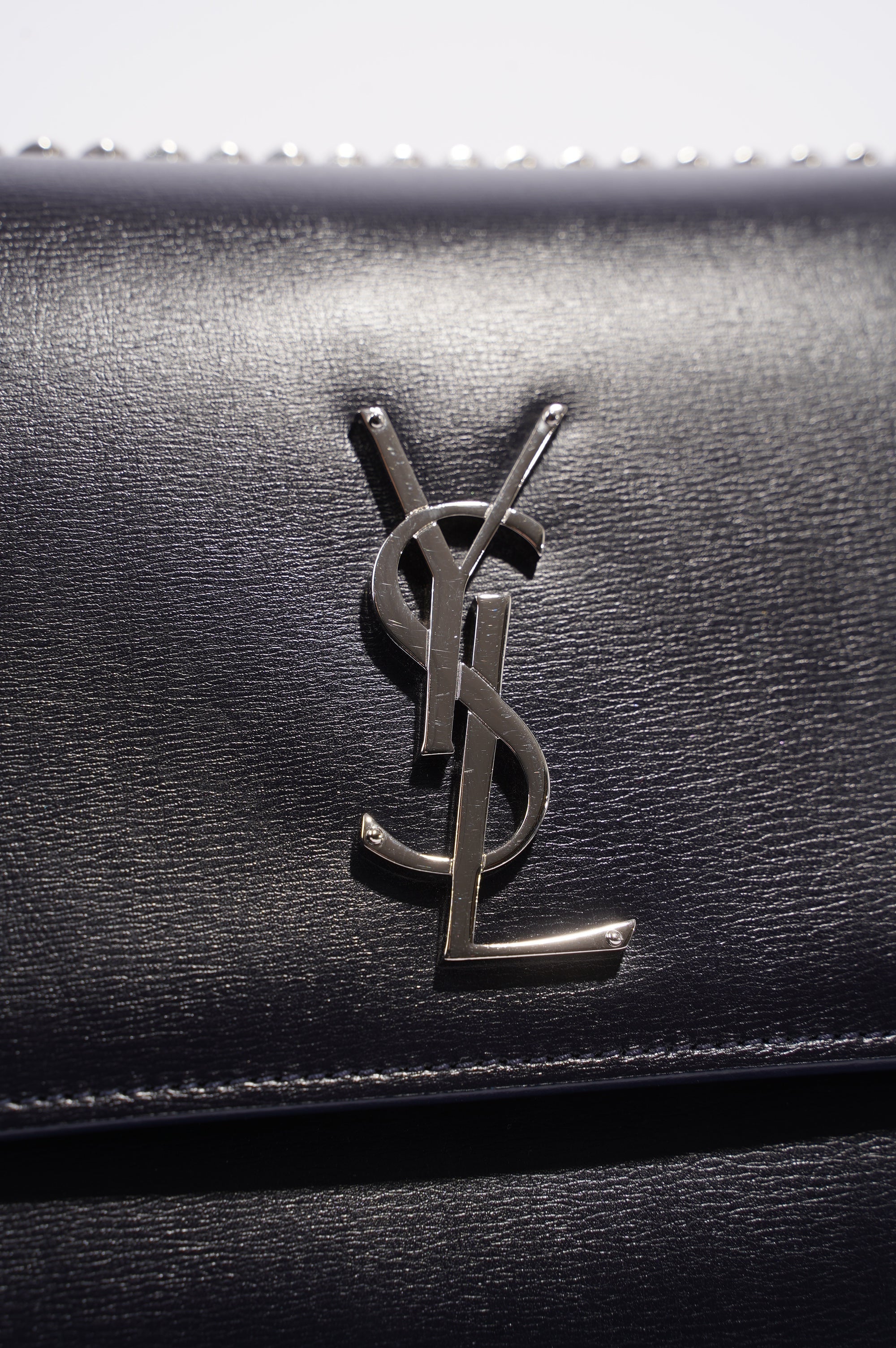 Saint Laurent Womens Sunset Chain Bag Navy / Silver Large
