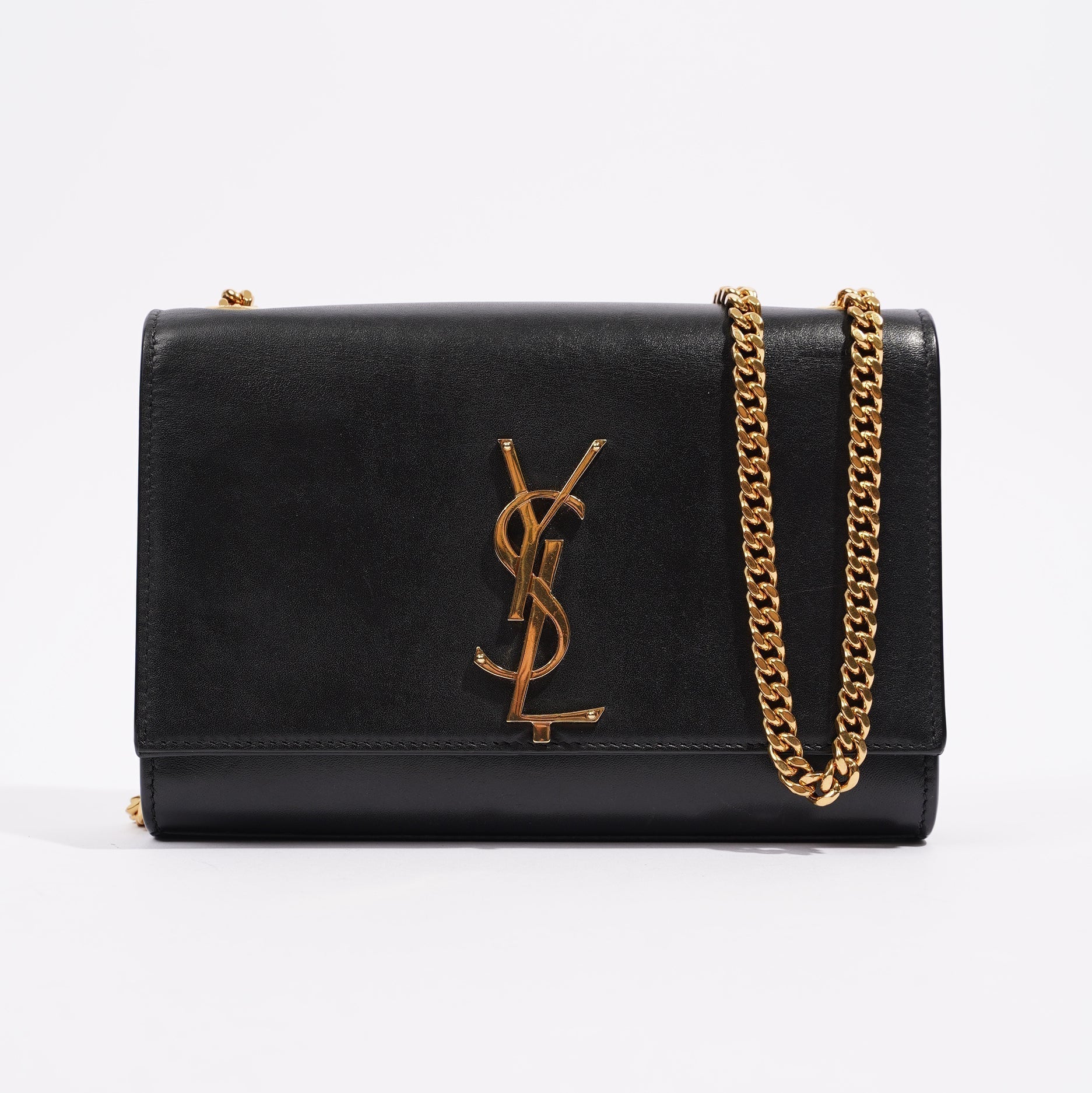 Saint Laurent Womens Kate Tassle Black / Gold Small