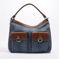 Gucci Womens Hobo Interlocking GG Bag Blue / Brown