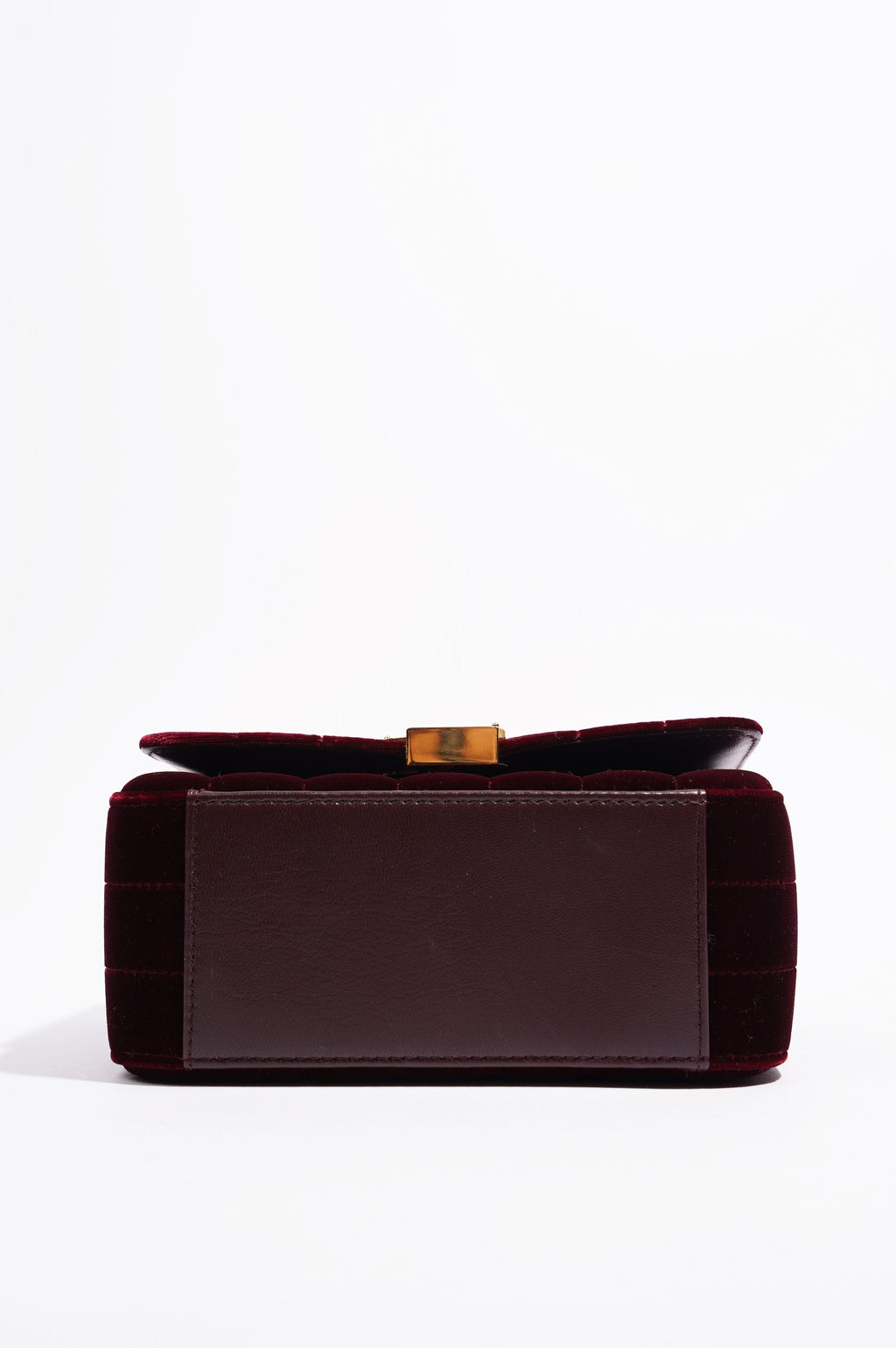 Saint Laurent Womens Vicky Burgundy Velvet Small