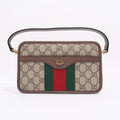 Gucci Womens Web Supreme Ophidia Crossbody Bag Brown Canvas