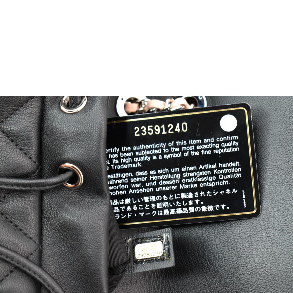 CHANEL Small Urban Spirit Quilted Lambskin Backpack Bag Black