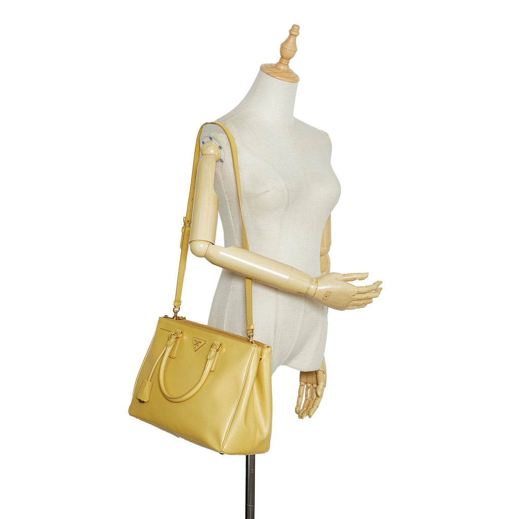 PRADA Saffiano Lux Galleria Double Zip Satchel