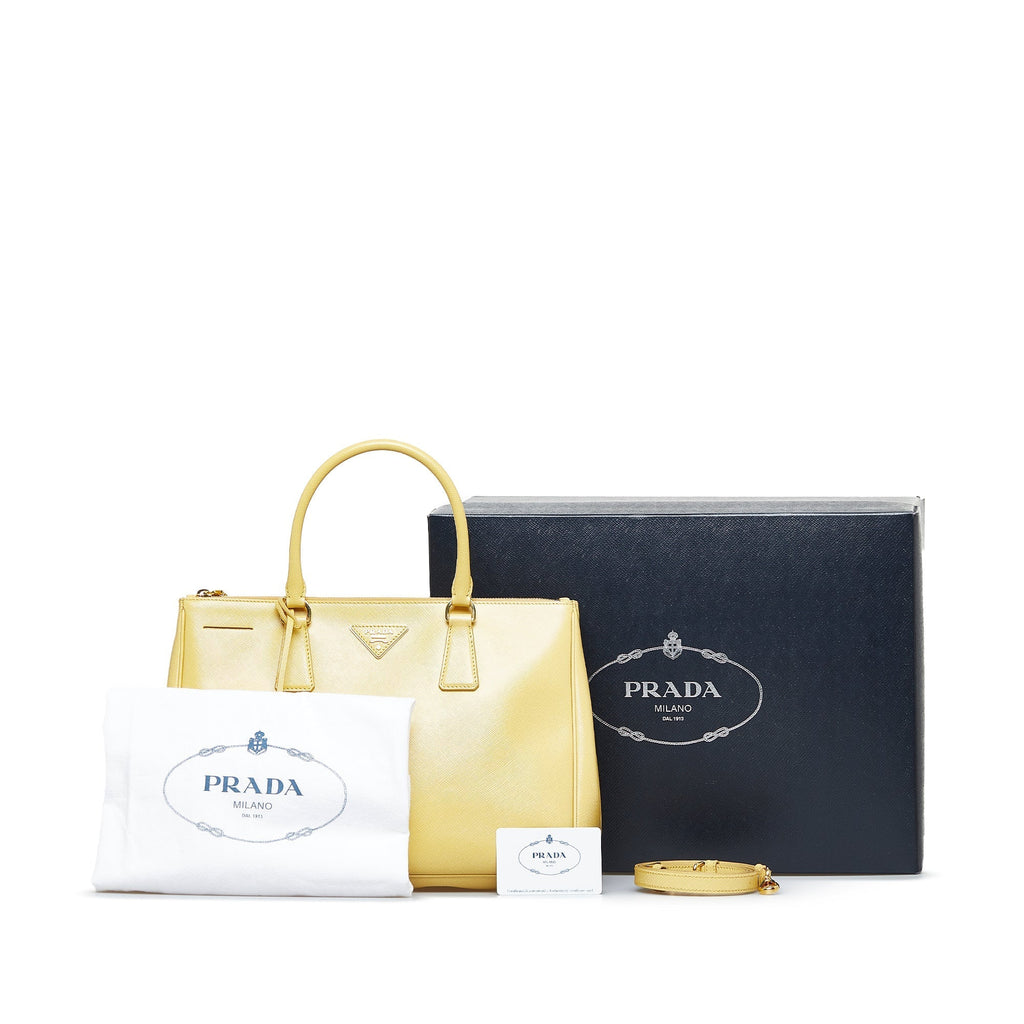 PRADA Saffiano Lux Galleria Double Zip Satchel