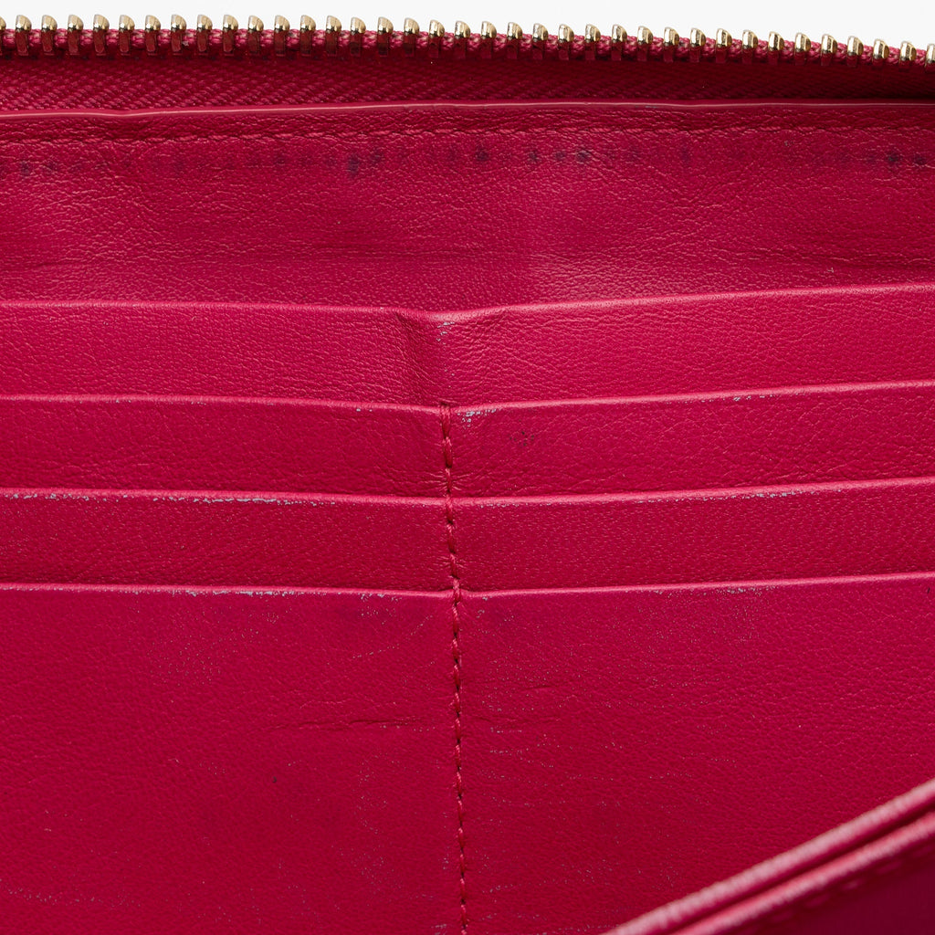 Dior Patent Leather Cannage Zip Around Wallet