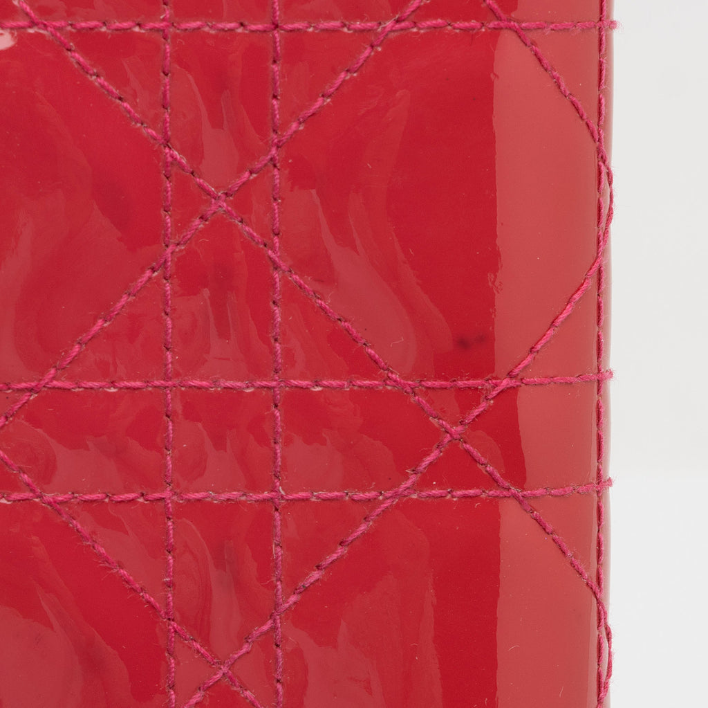 Dior Patent Leather Cannage Zip Around Wallet