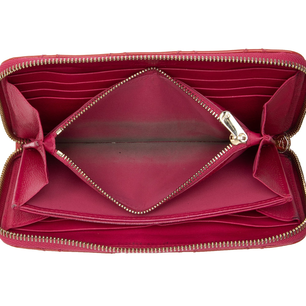 Dior Patent Leather Cannage Zip Around Wallet