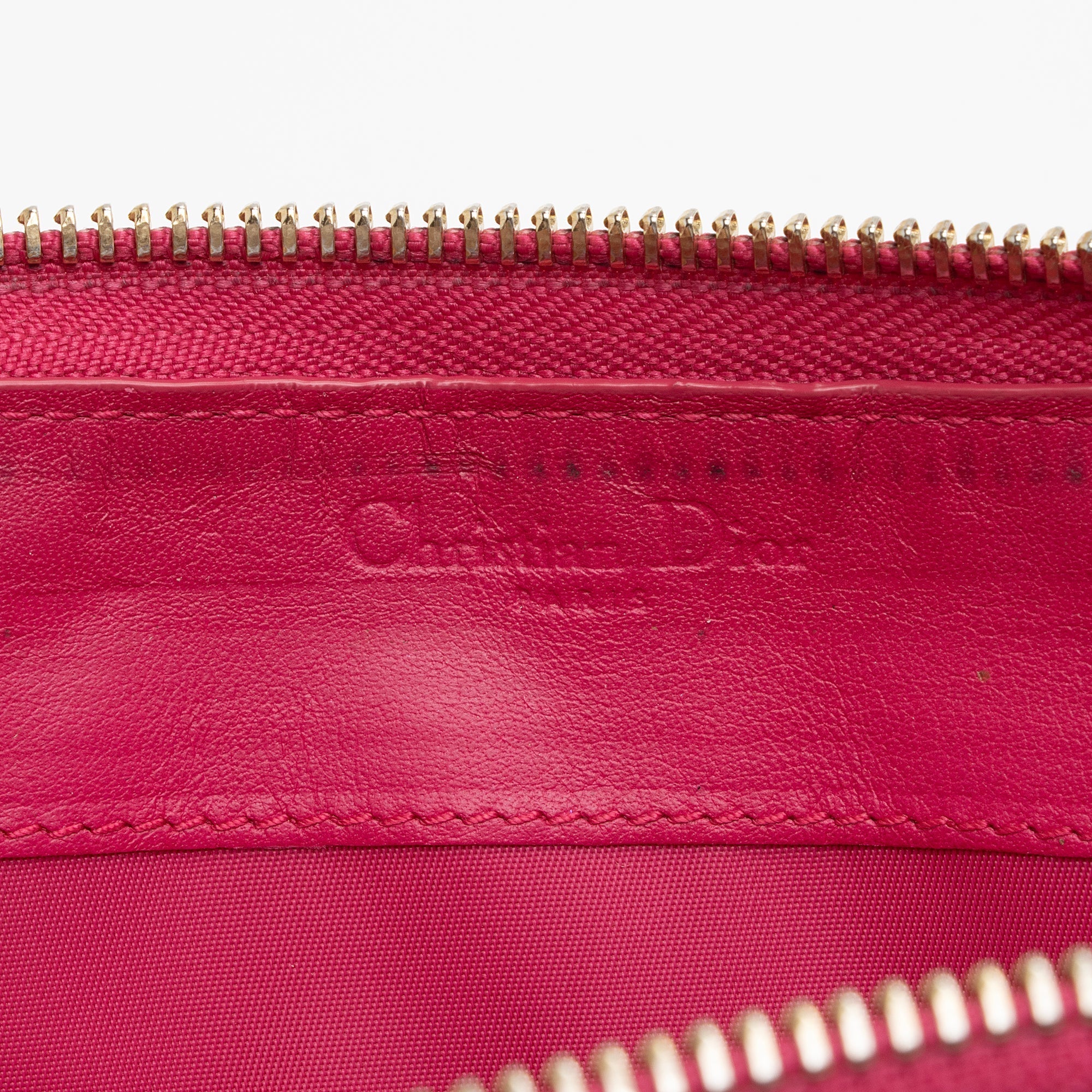 Dior Patent Leather Cannage Zip Around Wallet