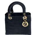 DIOR Canvas Embroidered Cannage Medium Lady D-Lite -Black- OUTLET ITEM FINALSALE