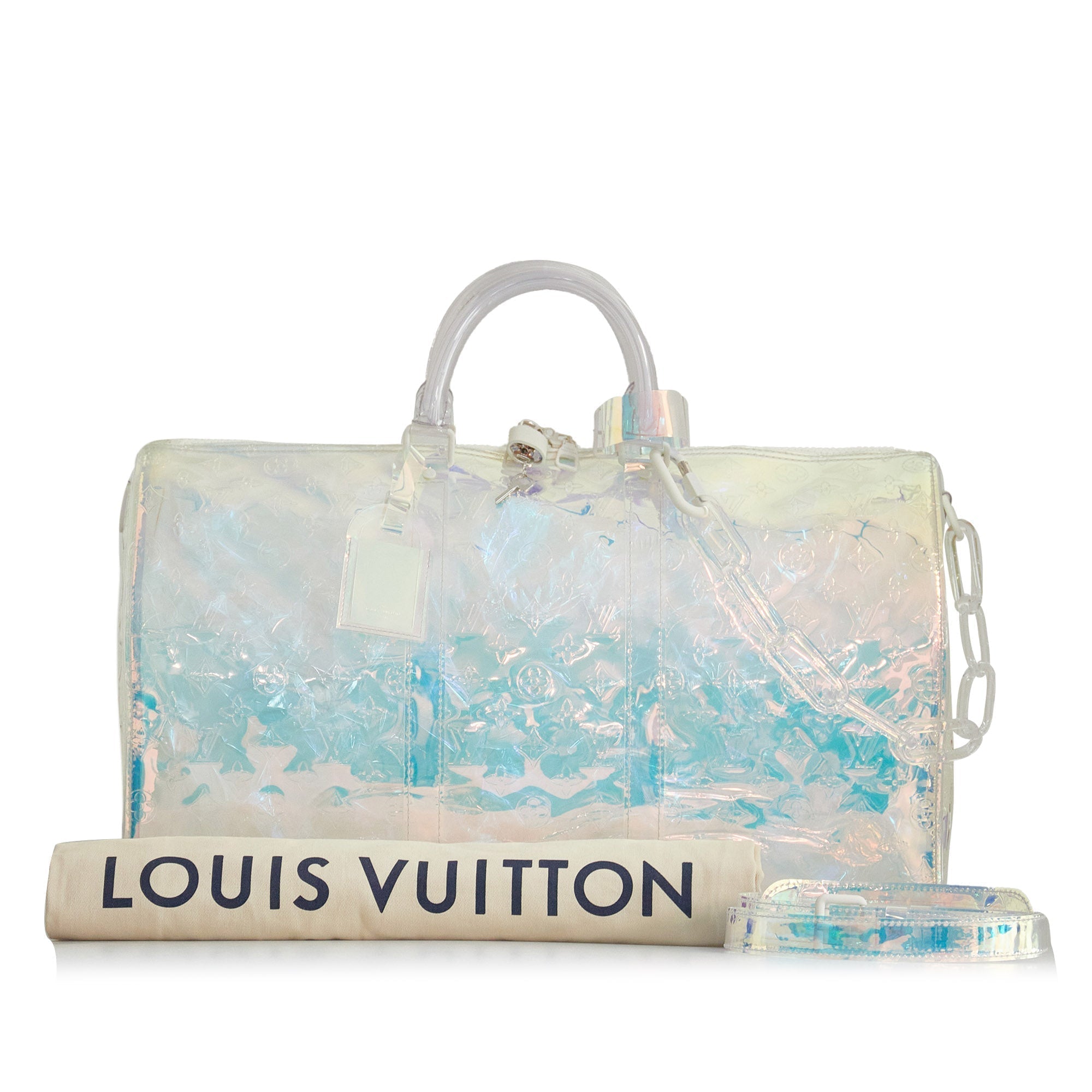 LOUIS VUITTON Monogram Prism Keepall Bandouliere 50 Travel Bag